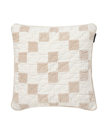 Lexington Patchwork organic cotton pillow cover, offwhite