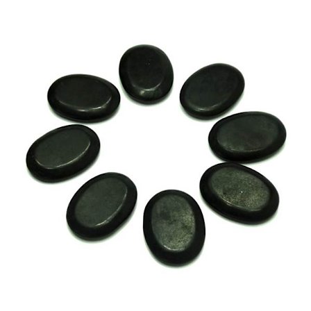 8-delt profesjonelt sett med små massasjesteiner i naturlig lava