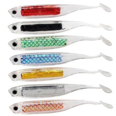 6st Fiskedrag Mjuka drag MULTICOLOR 7ST - high quality