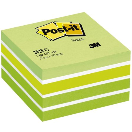 3M Post-it Note Cube 76x76 Vert pastel