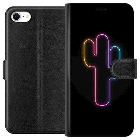 Kompatibelt Lommeboketui til Apple Apple iPhone 6s Neonillustrasjon av kaktus i rosa og blått lys mot mørk bakgrunn