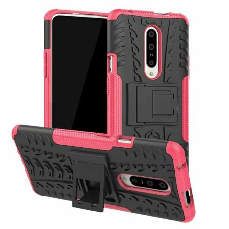 Oneplus 7 Pro - Ultimata Stöttåliga Skalet Med Stöd - Rosa Pink Rosa