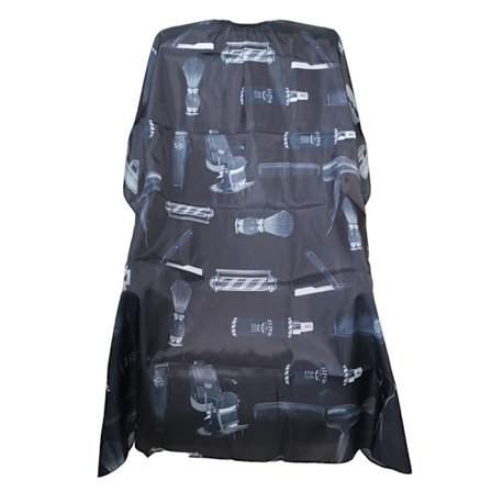 Frisørkappe, Profesjonell Vannbestandig Nylonkappe for Barber Shop Hårklipp Svart