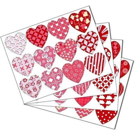 Hjärtdekaler för Alla hjärtans dag 48 Olika Design 4 Ark Kärlek Självhäftande Etiketter Fest Dekorativa Dekaler Lämpliga för Bröllopsdekoration P