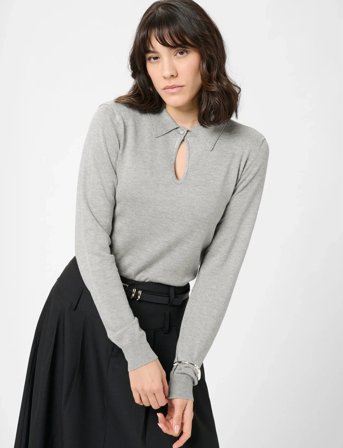 Kaffe Kajada Polo Pullover - Grey - M