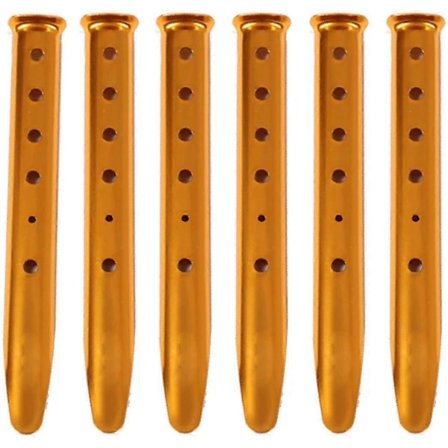 6 Sne & Sand Teltpløkker - Aluminium U-formede Teltpløkker Letvægts, Orange