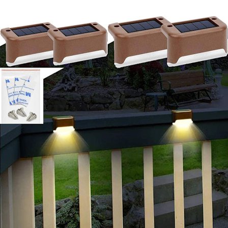 Sæt med 4 varme LED-sollamper udendørs væglampe IP65 Wat