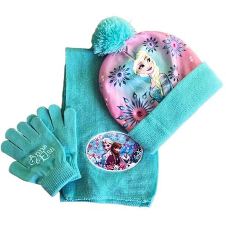 3 stk Børn Drenge Piger Beanie Hat Tørklæde Handsker Prinsesse Elsa Sofia Minnie Vintersæt Velegnet til 3-8 år Elsa 2
