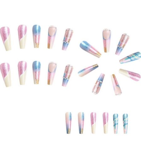 Långa bärbara naglar för kvinnor