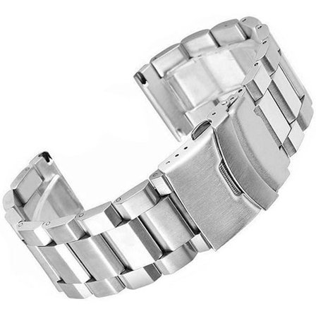 Kiinteä kaksiväri teräsranneke 24mm hopea ruostumaton harjattu pinta