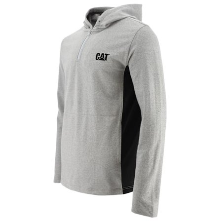 Caterpillar Mens Coolmax Quarter Zip Hoodie M Heather Grey
