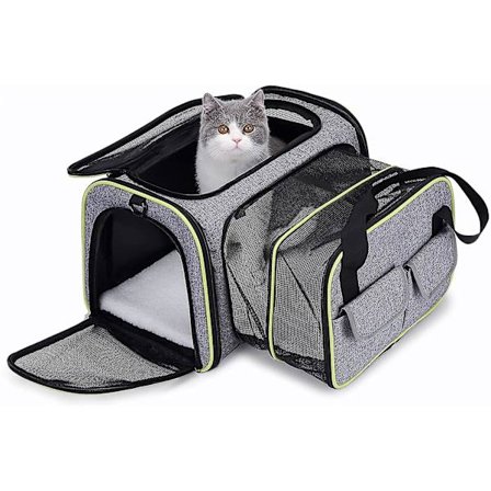 Kjæledyrbærer, utvidbar reiseveske for valpehunder og katter, flyselskapgodkjent myk