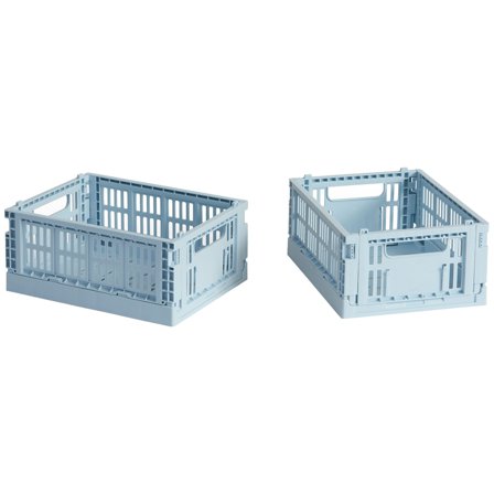 Hay HAY Colour Crate Mini förvaringslåda 2-pack, soft blue | Inredning > Förvaring > Förvaringslåda | Bagaren och Kocken