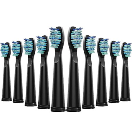 10-pakning tannbørstehoder kompatible med Fairywill Fw-507/508/(svart)