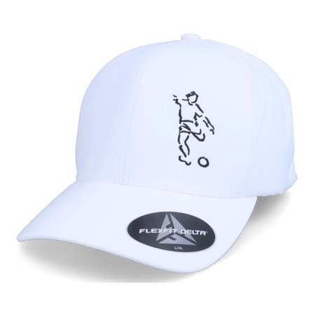 Forza - Vit flexfit Keps - Football Player Stencil Delta White Flexfit @ Hatstore