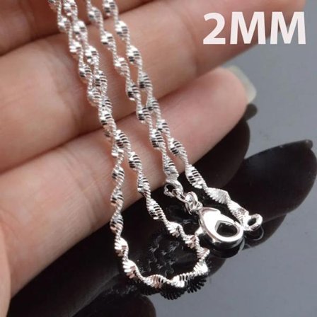 925 sølv halskæde, sølvkæde af høj kvalitet til kvinder og mænd