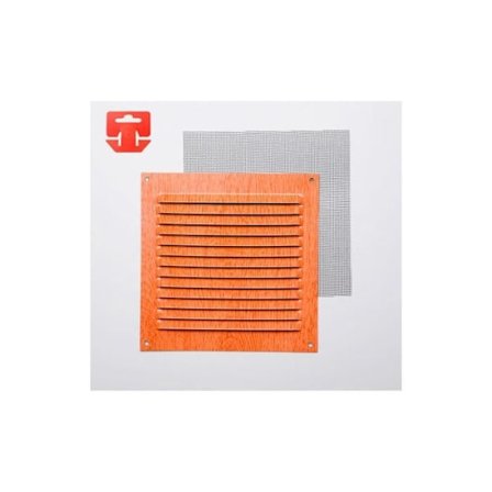 Gitter med myggenet aluminium 0,6 imitation af bøg 150x150mm (G)