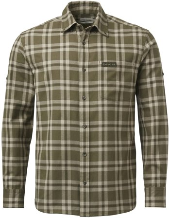 Chevalier M's Teal Light Flannel Shirt Olive Green Checked