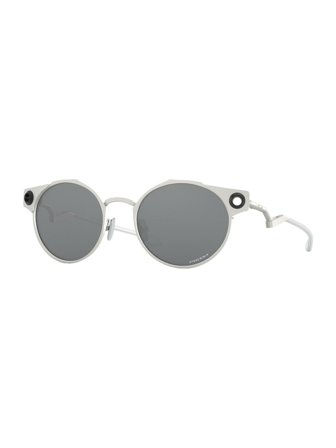 Oakley Performance Lifestyle Men's sunglasses with a frame made of metal in silver and lenses made of plastic in black