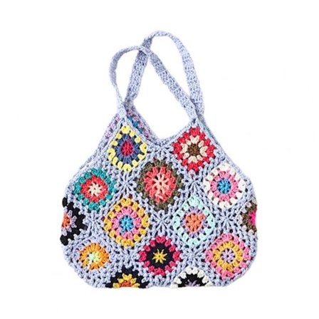 Udskåret Boho Bag Tote Bag BLÅ