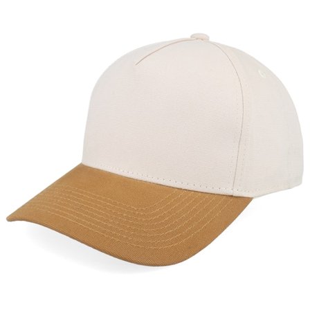 Equip - White adjustable Caps - Blank Canvas Beige/Caramel A-frame Adjustable @ Hatstore