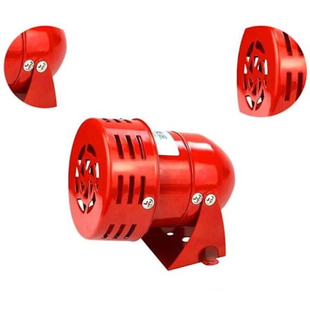 220V Kraftfull Uomhussiren 120dB Röd Tråd Motor Metall Siren Horn Industri Båtlarm