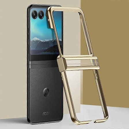 Til Motorola Razr 50 5G Etui Elektroplettering PC Ultratyndt Telefoncover Hængselbeskyttelse