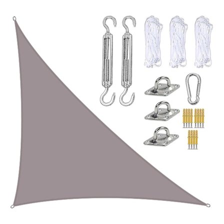 3x4x5m Vattentät skugga Segel Markis Solskydd Triangulär Markis-terrass Pool Baldakin Triangel För Uteplats Uteplats Trädgård Markiser Med 