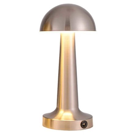 Retro Uppladdningsbar Bordslampa av Metall Dimmer Silver