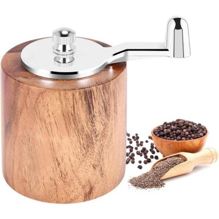 Manuell Pepperkvern, Krydderkvern med Langt Håndtak for Salt, Pepper og Urter
