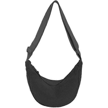 Halvmåne Taske Dame Crossbody Taske Lille Manchester Lille Crossbody Taske Dame Casual Bæltetaske Skuldertasker Mode Brysttaske Sort