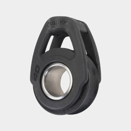 Moitão simples Seldén S 40, fixo, com rolamento de esferas, fixação com cabo, para cabos Ø6 - 10 mm