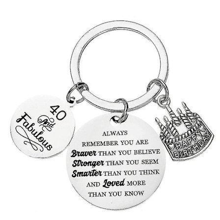 40-års Present Nyckelring Kvinnor Män Kom ihåg Du Är Modigare Än Du Tror Nyckelringspresenter För 40-årig Man Kvinna Födelsedagspresent