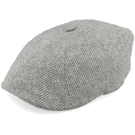 Stetson - Grijs flatcap Cap - 8-panel Cap Sustainable Wool White Light Grey Flat Cap @ Hatstore