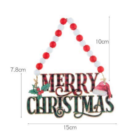 Nye juledekorasjoner Treperle Tau Hengende Tag Hengende Del Gave God Jul Skilt Hengende Del (rød og grønn)