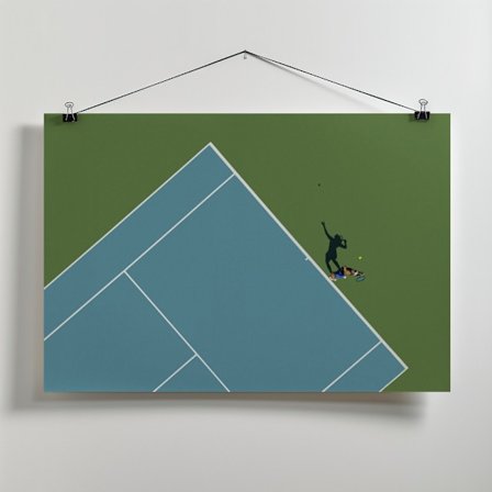 Geometry of Tennis Canvastavla 70x50 cm