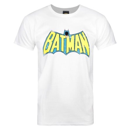 Red Label Herr Batman Retro Logo T-Shirt S Vit