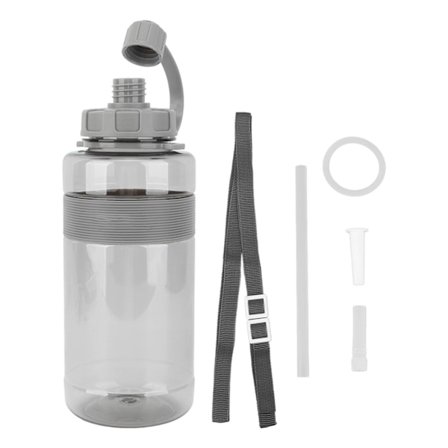 Sportvattenflaska Bärbar 1500ml plast utomhusträningsvattenflaska med sugrör för gym