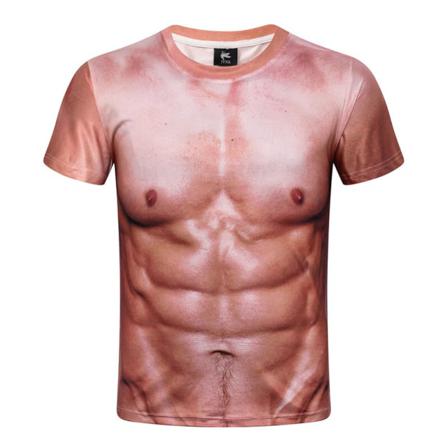 Rolig 3d-muskeltryckt Printed T-shirt För Män Type3 L