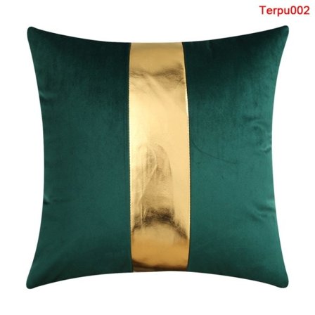 [NT] Sammet Kuddfodral med Lädersömmar i Mitten för Bäddsoffa Terpu002