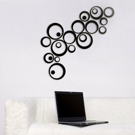 Art Mirror Effect -seinätarra MUSTA