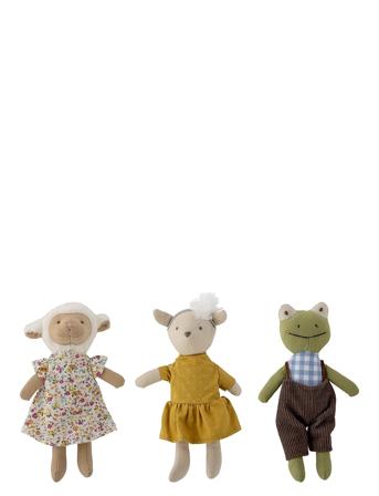 Animal Friends Doll, Yellow, Cotton Toys Soft Toys Stuffed Animals Multi/patterned Bloomingville