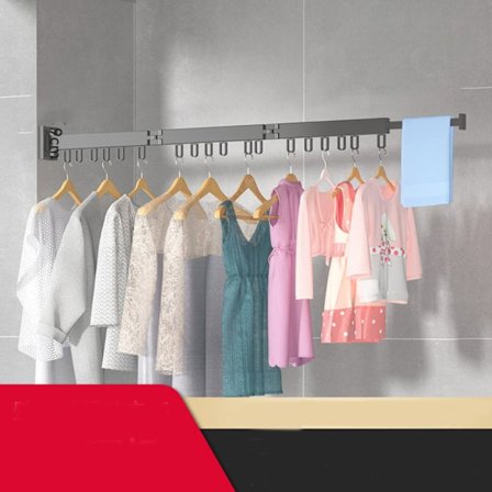 Sammenleggbar Kleshenger Sammenleggbar Klesstang GRÅ 3 STANG