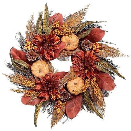 Höstkrans för ytterdörr Utomhuskrans Konstgjord växtgirlang Thanksgiving Skördedekoration Hem Veranda Väggdekor