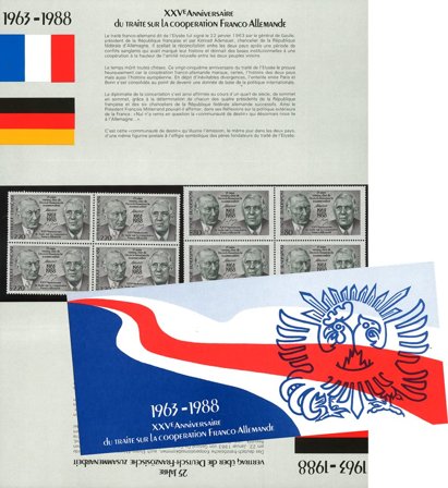 Frankrig 1988 - Fællesudgivelse i folder YT 4 - Postfrisk