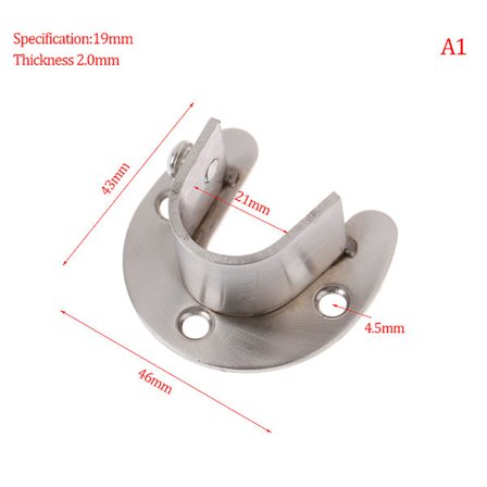 19/22/25/32 mm garderobebeslag rustfrit stål stangfatningsflang