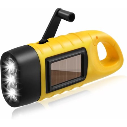 Solficklampa, handvevlampa, bärbar solcellsdriven LED-lampa