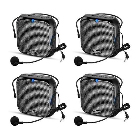 4X Bärbar Röstförstärkare, Booster med Mikrofon Högtalare Personligt PA-system