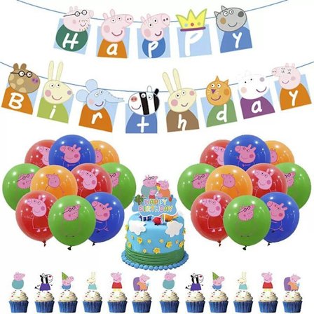 Jordgubbstema Grattis på födelsedagen Party Tillbehör Dekoration