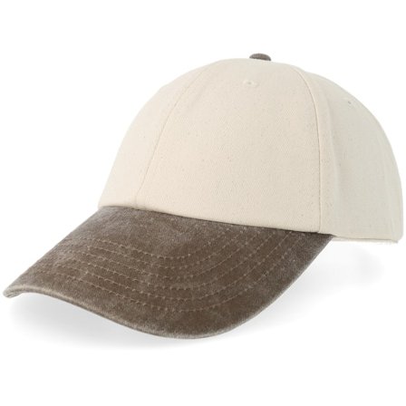 Beechfield - Beige unconstructed Casquette - B673 Natural/Vintage Brown Dad Cap @ Hatstore